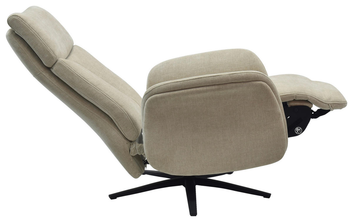 RELAXSESSEL Webstoff    - Beige/Schwarz, Design, Holz/Textil (75/109/84/148/84cm) - Livetastic