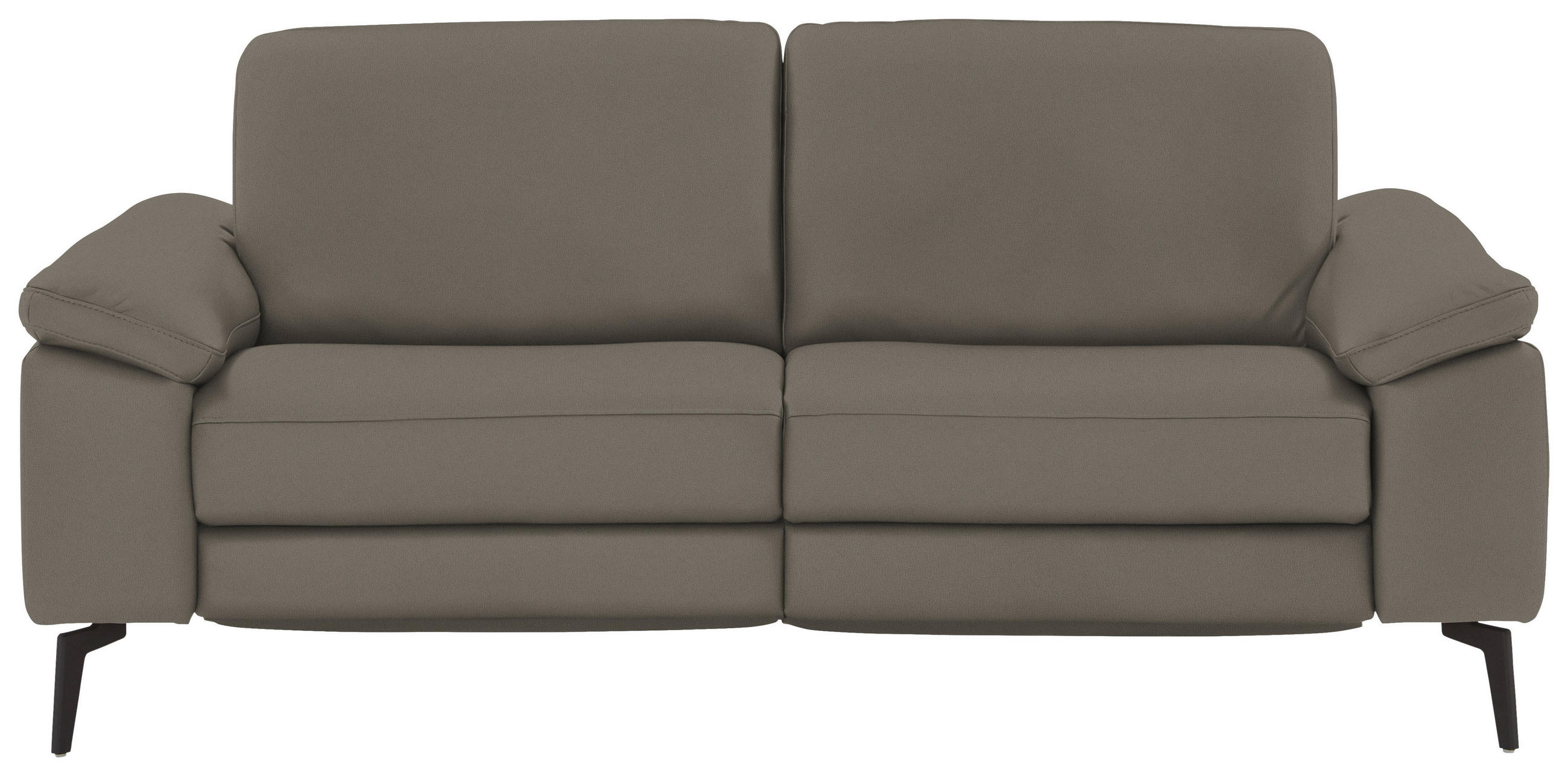 2,5-SITZER in Echtleder Grau  - Schwarz/Grau, Design, Leder/Metall (196/88/100cm) - Valdera
