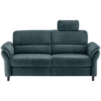3-SITZER-SOFA in Mikrofaser Blau  - Blau/Schwarz, Modern, Holz/Textil (192/90/89cm) - Livetastic