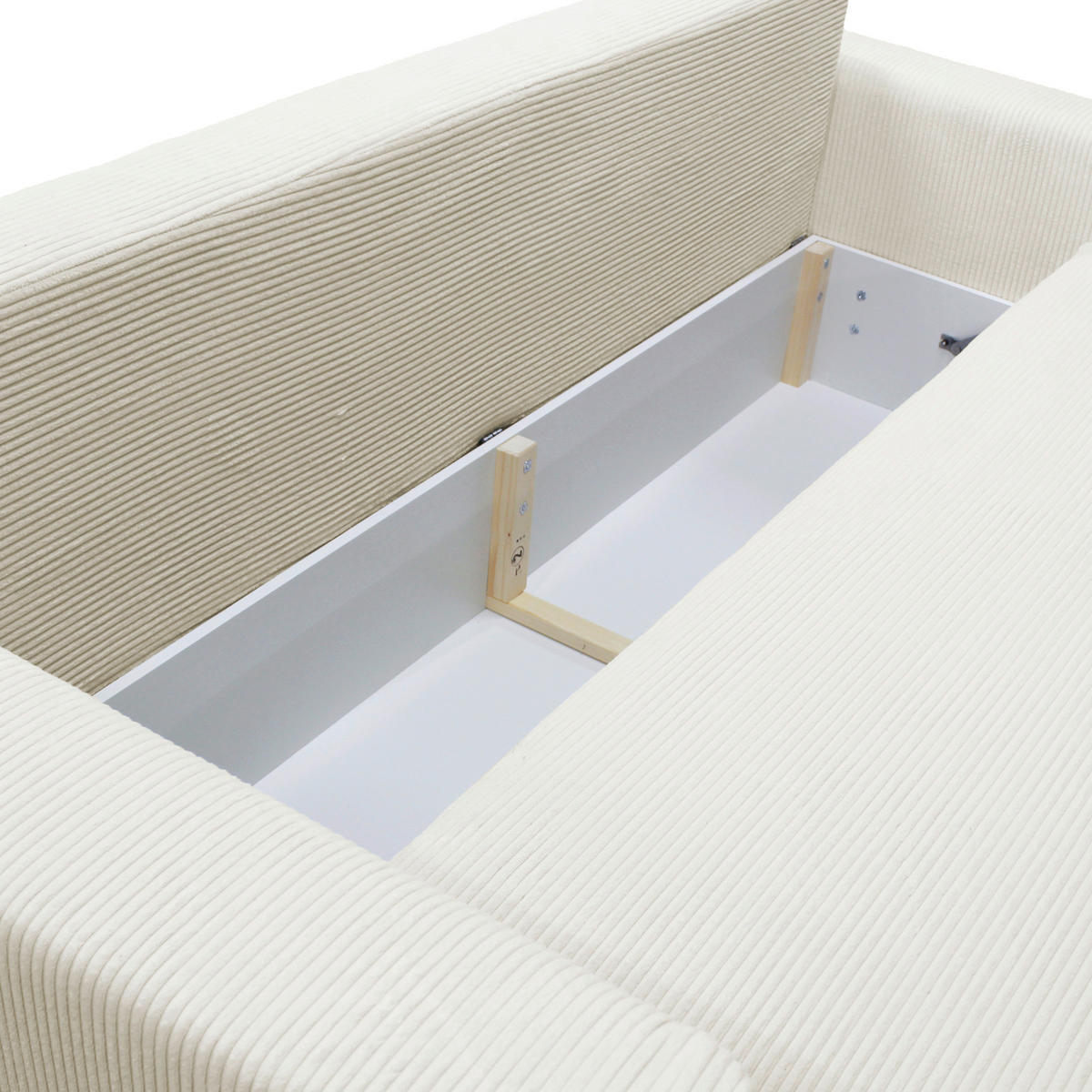 SCHLAFSOFA  mit Liegefunktion Cord Beige  - Beige/Silberfarben, Design, Kunststoff/Textil (232/88/105cm) - MID.YOU