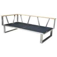 GARTENBANK 156/59/82,5 cm Teakholz  Edelstahl  - Edelstahlfarben/Grau, Design, Holz/Textil (156/59/82,5cm) - Zebra 