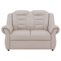 2-SITZER-SOFA in Lederlook Hellgrau  - Hellgrau/Schwarz, Konventionell, Kunststoff/Textil (145/102/101cm) - Livetastic