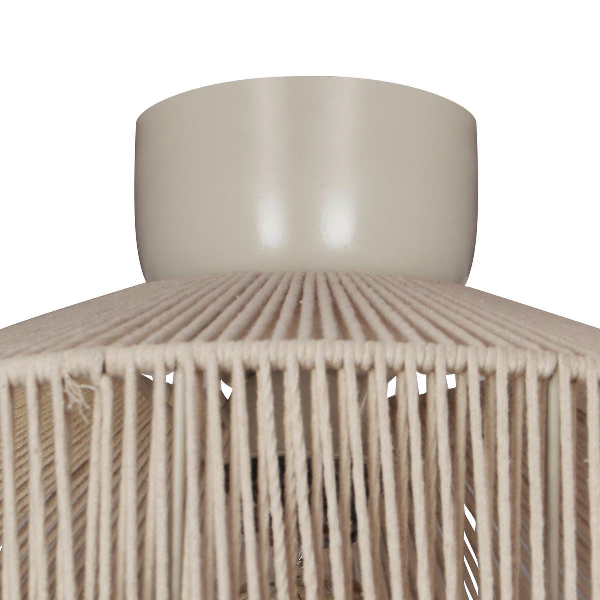 DECKENLEUCHTE  46/31 cm    - Weiss/Beige, Natur, Textil/Metall (46/31cm) - Trio Leuchten