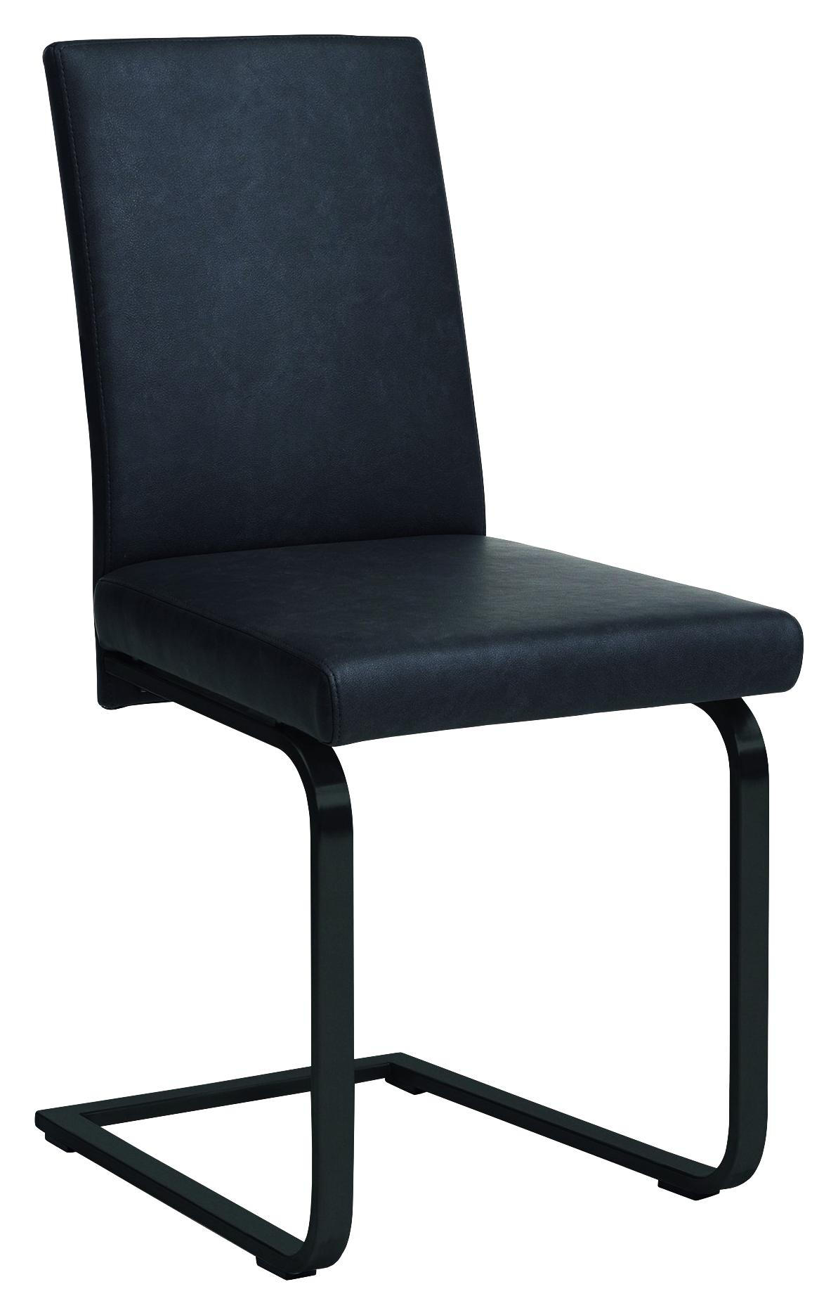 Schwingstuhl in Metall, Textil Anthrazit, Schwarz