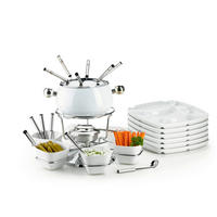 FONDUESET  - Weiß, Basics, Keramik/Metall (35,5/28/34,5cm) - Mäser