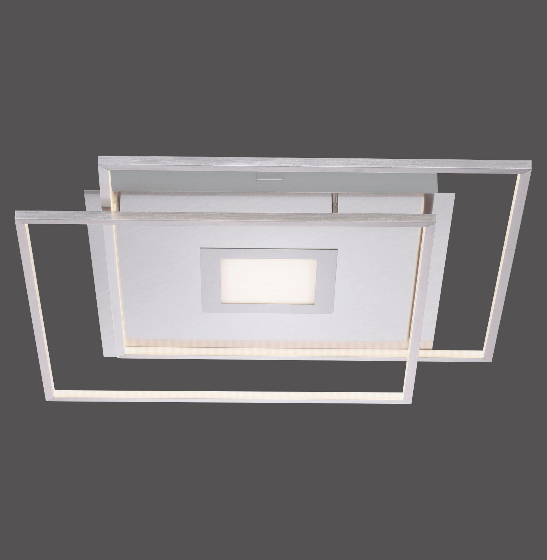 LED-DECKENLEUCHTE 45 W    60,4/60,4/7,5 cm  - Silberfarben, Design, Kunststoff/Metall (60,4/60,4/7,5cm)