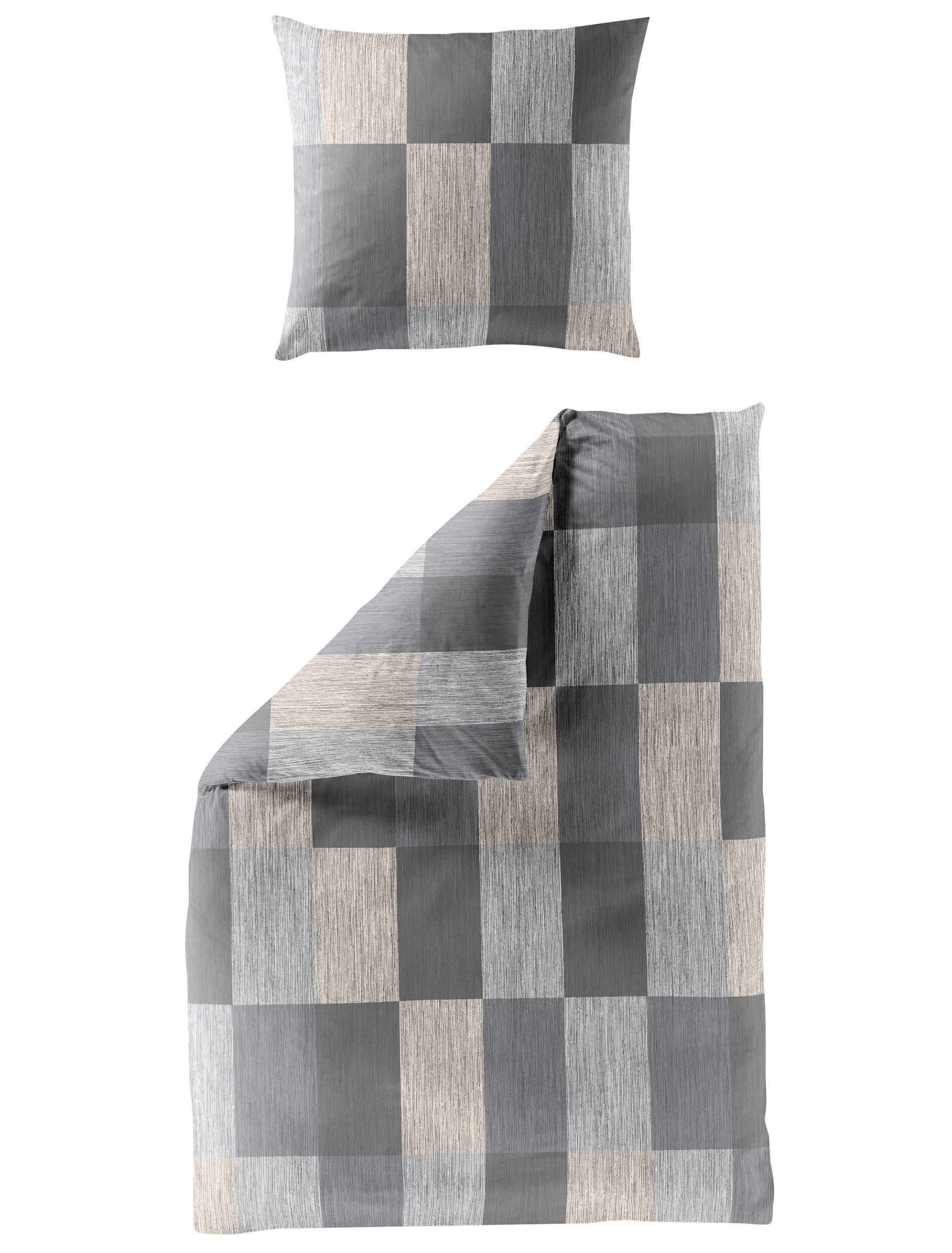BETTWÄSCHE Makosatin 155/220 cm  - Anthrazit, Design, Textil (155/220cm) - Bierbaum