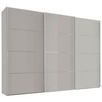 SCHWEBETÜRENSCHRANK 280/222/68 cm,  in Sandfarben, 3 Tür(en)  - Sandfarben/Chromfarben, Basics, Glas/Holzwerkstoff (280/222/68cm) - Moderano