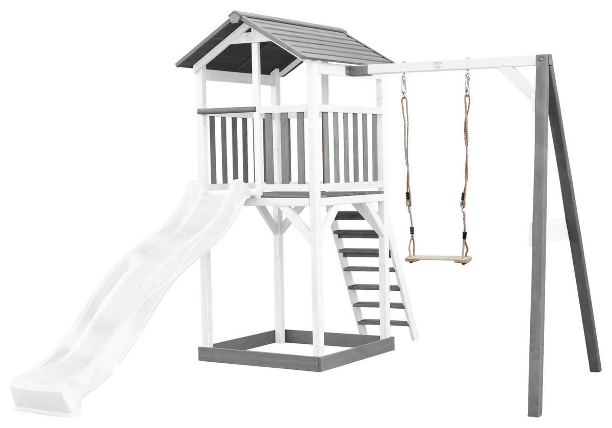 SPIELTURM 283,6/241,9/349 cm  - Weiß/Grau, KONVENTIONELL, Holz/Kunststoff (283,6/241,9/349cm) - Ambia Garden