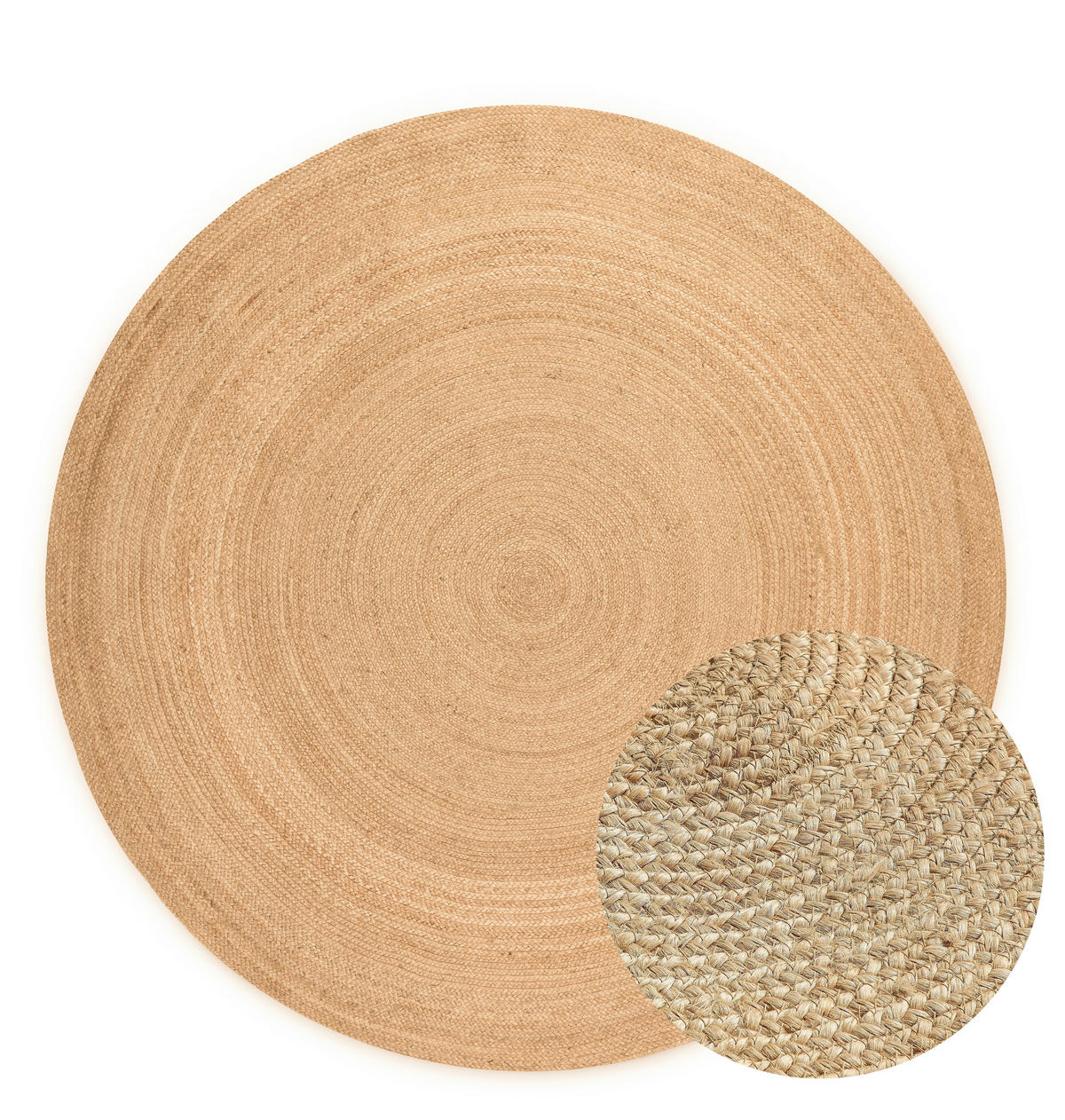 JUTETEPPICH 100 cm Jute Braided Honig, Hellbraun  - Hellbraun/Honig, Design, Textil (100cm)