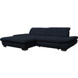 ECKSOFA in Mikrofaser Dunkelgrau  198/290 cm  - Dunkelgrau/Schwarz, Design, Textil/Metall (198/290cm) - Xora