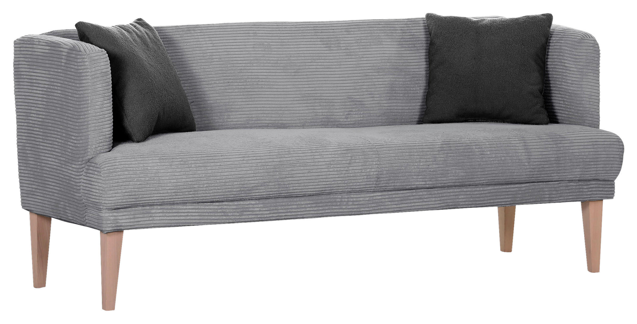 SITZBANK 190/83/70 cm Cord Anthrazit, Eichefarben, Hellgrau Holz  - Eichefarben/Anthrazit, Design, Holz/Textil (190/83/70cm) - Landscape