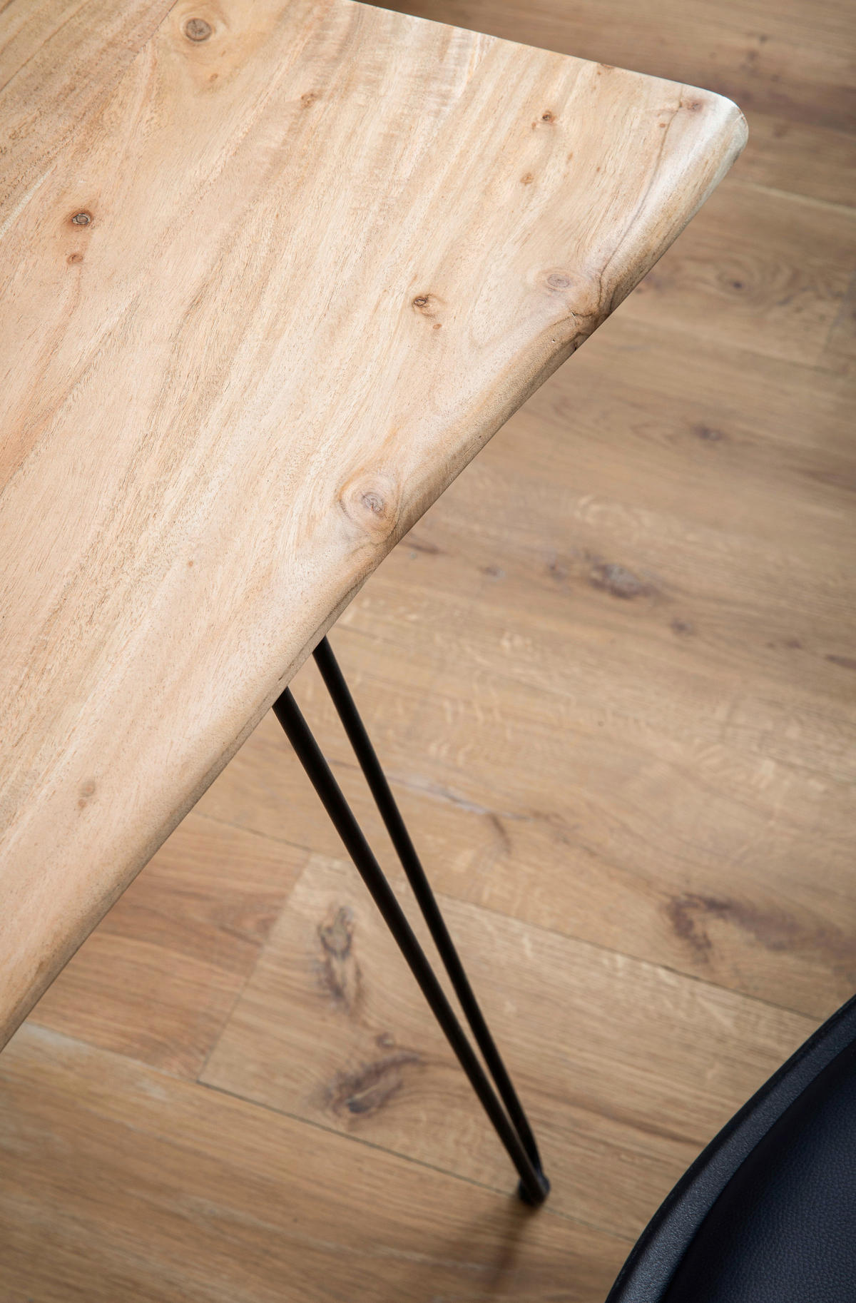 SCHREIBTISCH 150/36/75 cm  in Akaziefarben  - Schwarz/Akaziefarben, Design, Holz/Metall (150/36/75cm) - MID.YOU