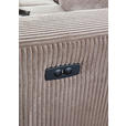 ECKSOFA Taupe Cord Rücken echt, Kopfteilverstellung, Sitzvorzug  - Taupe/Schwarz, KONVENTIONELL, Textil/Metall (170/257cm) - Carryhome