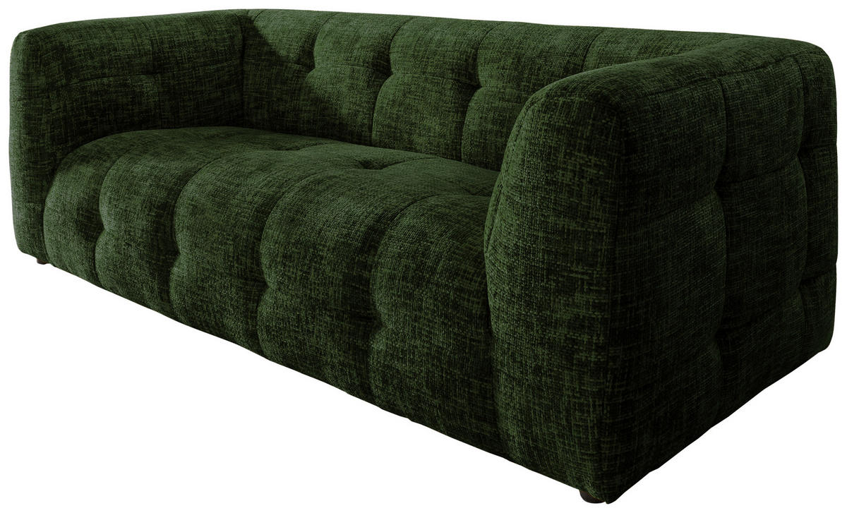 2,5-SITZER in Struktur Dunkelgrün  - Dunkelgrün/Schwarz, Design, Kunststoff/Textil (218/72/95cm) - Livetastic