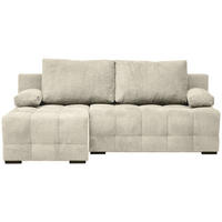 ECKSOFA  in Chenille Greige  - Greige/Schwarz, MODERN, Kunststoff/Textil (145/204cm) - home24