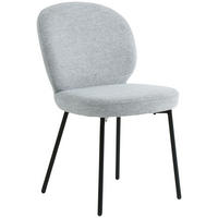 STUHL  in Eisen Leinenoptik Holz, Metall, Textil  - Schwarz/Grau, Design, Holz/Textil (49/86/64cm) - Ambia Home