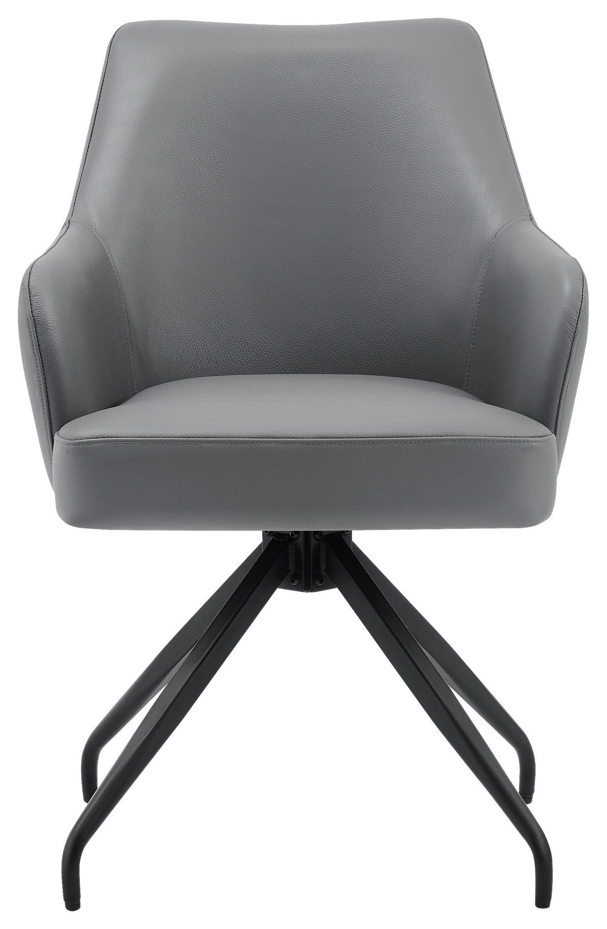 STOLICA S NASLONOM ZA RUKE  siva, crna  drvo, metal, koža      - siva/crna, Moderno, koža/drvo (57,5/83,5/63cm) - Livetastic