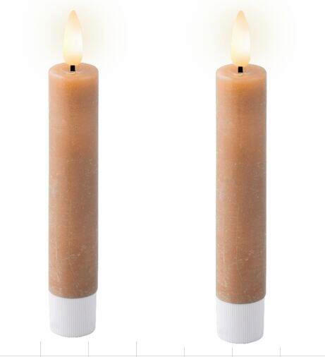 SVÍČKA S LED  - světle hnědá, Basics, plast/přírodní materiály (2,2/14,5cm) - Ambia Home