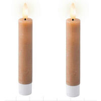 SVÍČKA S LED  - světle hnědá, Basics, plast/přírodní materiály (2,2/14,5cm) - Ambia Home