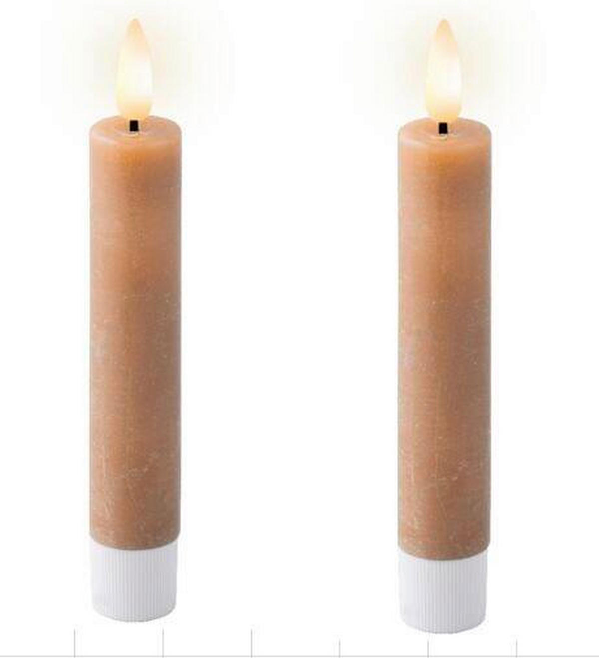 SVÍČKA S LED  - světle hnědá, Basics, plast/přírodní materiály (2,2/14,5cm) - Ambia Home