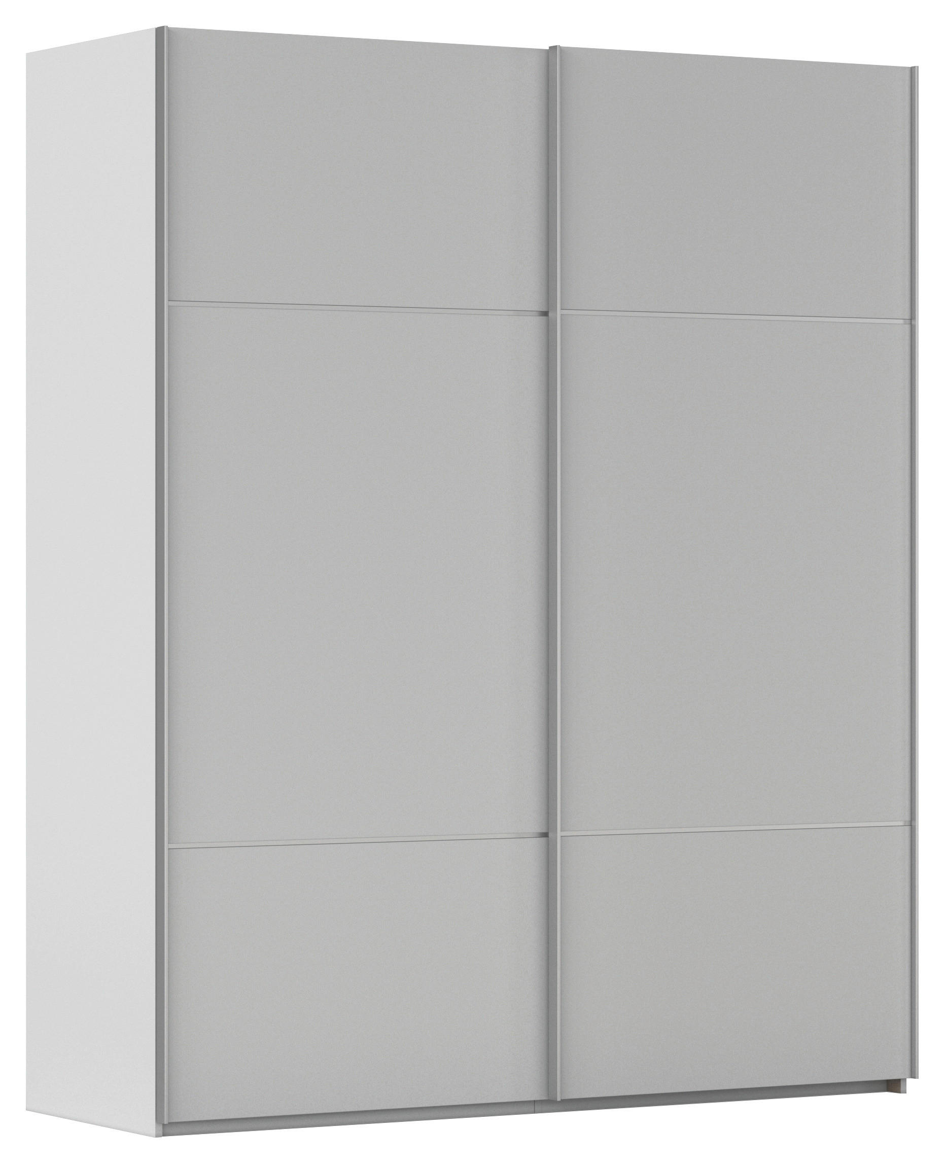 SCHWEBETÜRENSCHRANK 201/223/68 cm 2-türig Grau  - Alufarben/Grau, KONVENTIONELL, Holzwerkstoff/Metall (201/223/68cm) - Novel