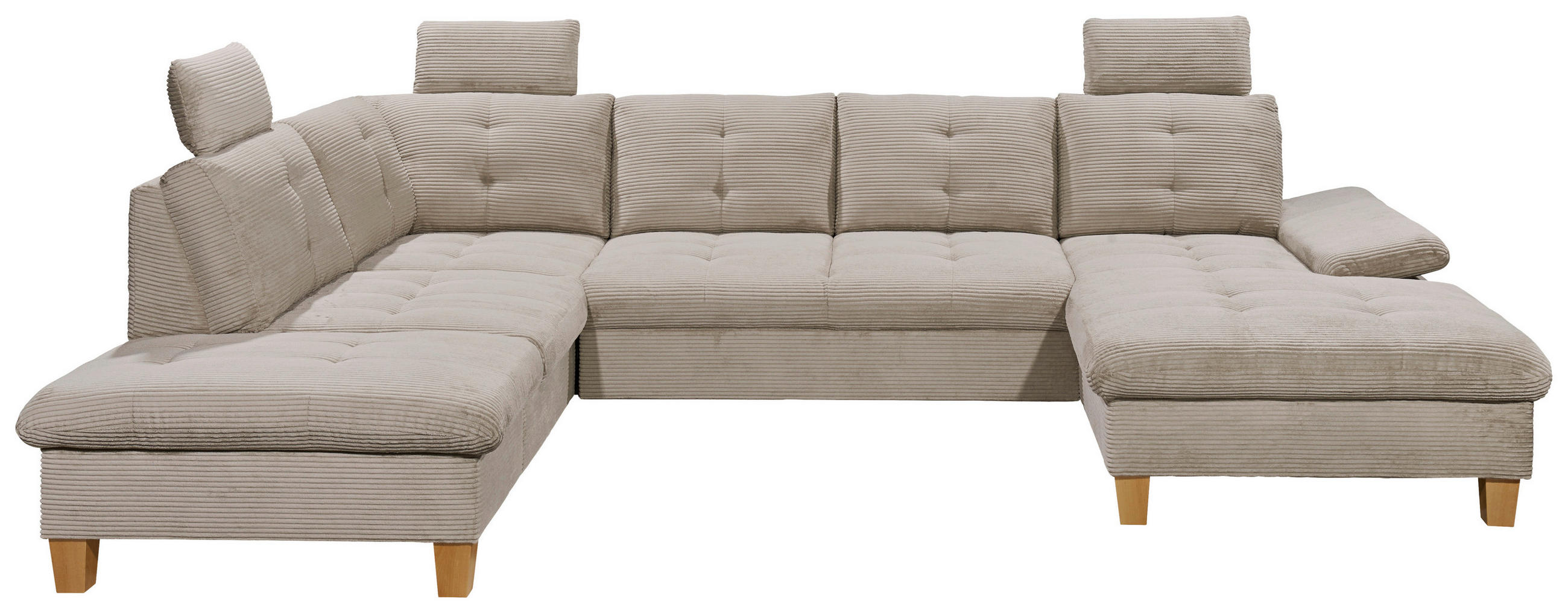 SJEDEĆA GARNITURA tekstil  siva   - siva/boje hrasta, Konvencionalno, tekstil/drvo (220/324/170cm) - MID.YOU