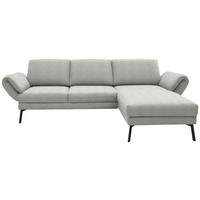 ECKSOFA  in Flachgewebe Silberfarben  255-365/175-224 cm  - Silberfarben/Schwarz, Design, Textil/Metall (255-365/175-224cm) - Dieter Knoll