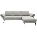 ECKSOFA  in Flachgewebe Silberfarben  255-365/175-224 cm  - Silberfarben/Schwarz, Design, Textil/Metall (255-365/175-224cm) - Dieter Knoll