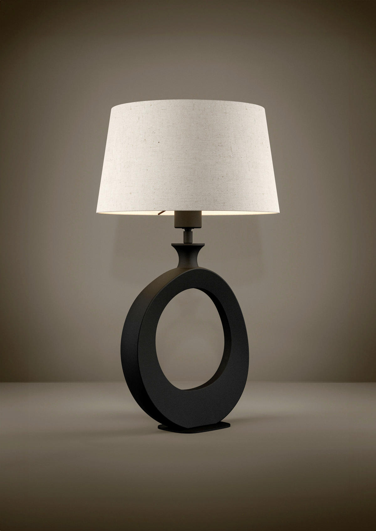 TISCHLEUCHTE - Creme/Schwarz, Basics, Textil/Metall (30/52,5cm) - Eglo