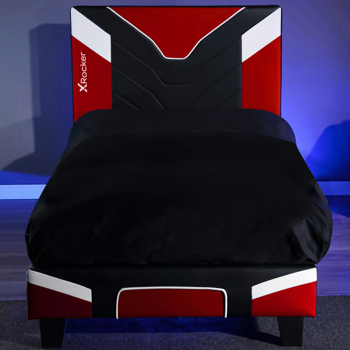 BETT 90/190 cm  in Rot, Schwarz, Weiß  - Rot/Schwarz, MODERN, Holzwerkstoff/Kunststoff (90/190cm) - X Rocker