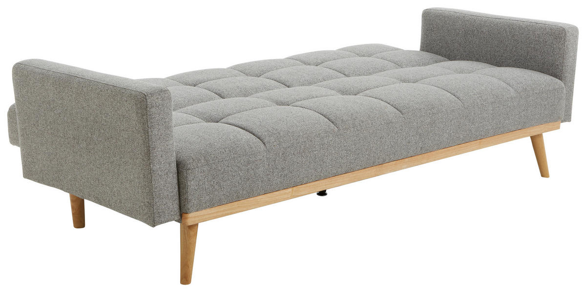 SCHLAFSOFA in Struktur Grau  - Naturfarben/Grau, Lifestyle, Holz/Textil (214/84/84cm) - Livetastic