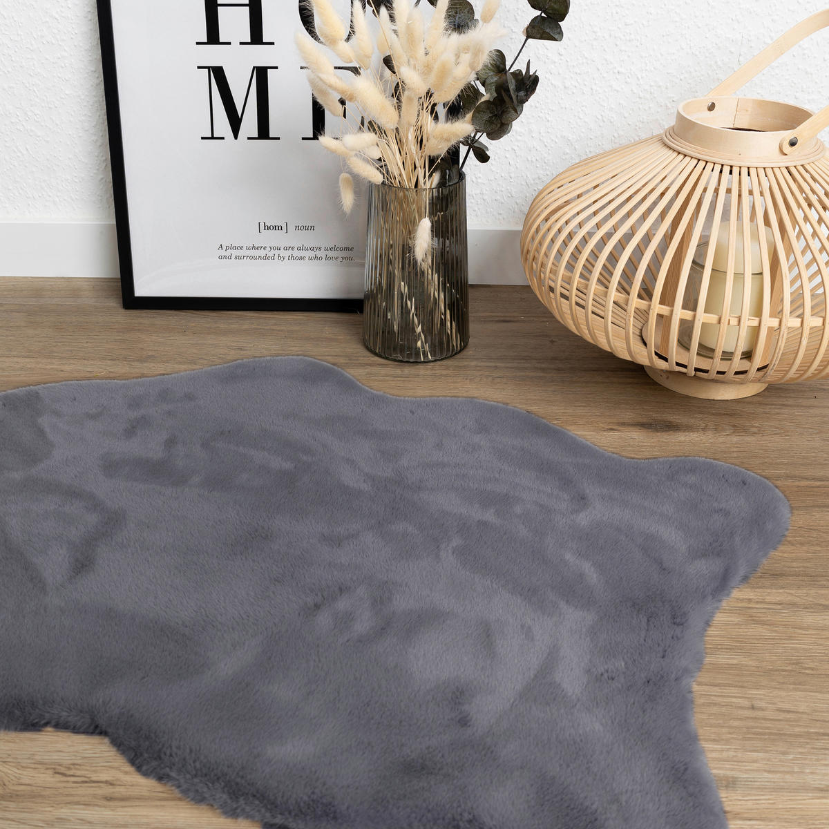 KUNSTFELL 60/90 cm Grau  - Grau, KONVENTIONELL, Textil (60/90cm) - Novel