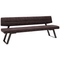 SITZBANK 170/85/58 cm  in Dunkelbraun  - Dunkelbraun/Schwarz, Design, Textil/Metall (170/85/58cm) - Dieter Knoll