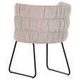 STUHL Flachgewebe Schwarz, Beige  - Beige/Schwarz, Basics, Textil/Metall (62/80/62cm) - Carryhome