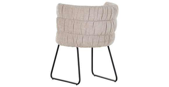 STUHL Flachgewebe Schwarz, Beige - Beige/Schwarz, Basics, Textil/Metall (62/80/62cm) - Carryhome