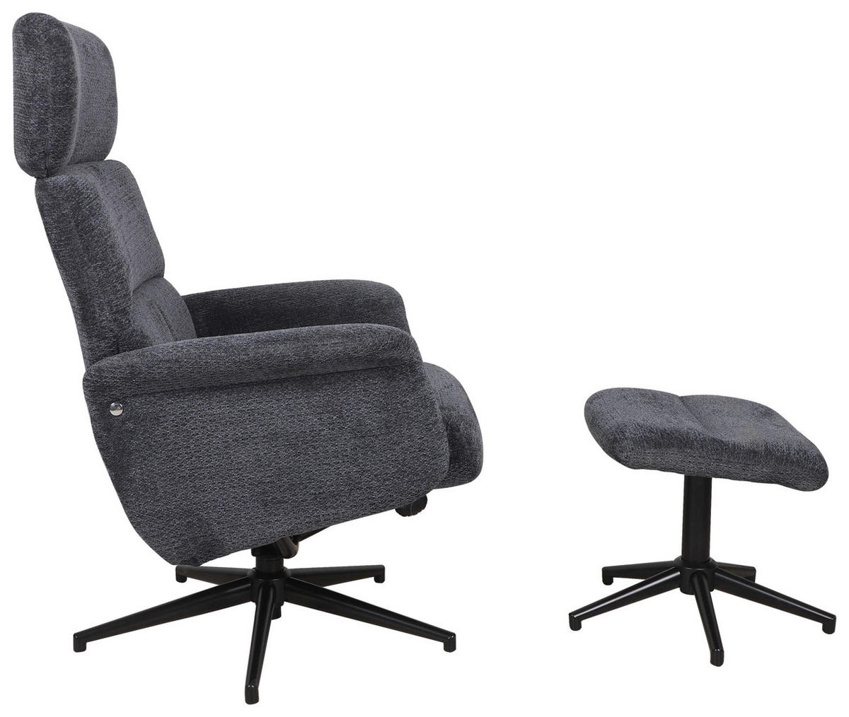 RELAXSESSELSET Webstoff    - Schwarz/Dunkelblau, Design, Textil/Metall (74/106-96/72-101cm) - Carryhome