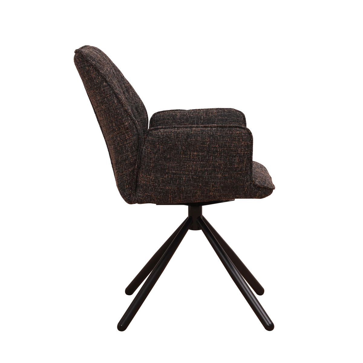 SADA ŽIDLÍ S PODRUČKAMI 2 kusy - černá, Moderní, kov/textil (57,5/92/52cm) - MID.YOU