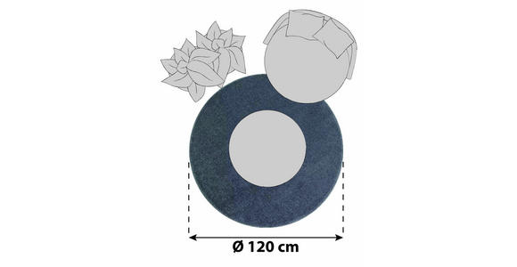 HOCHFLORTEPPICH 120 cm ATA 7000 Hellgrau - Hellgrau, Design, Textil (120cm) - Novel