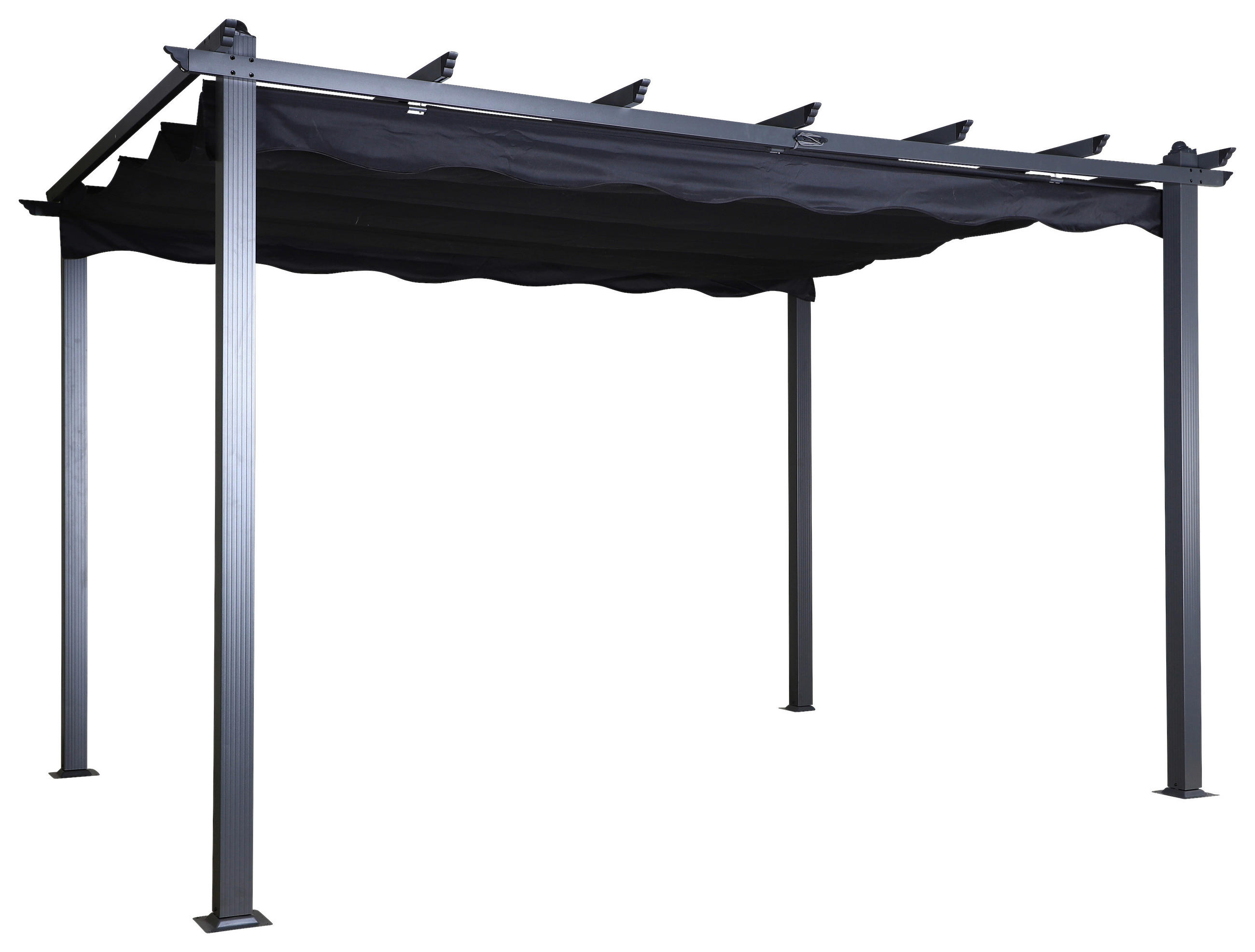 PERGOLA 395/245/295 cm   - Schwarz, KONVENTIONELL, Textil/Metall (395/245/295cm) - Gardenson
