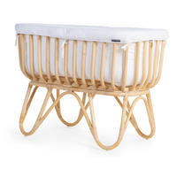 WIEGE Rattan Cradle Rectangular Rattan  Braun, Weiß  - Braun/Weiß, Design, Holz (90/50/70cm) - Childhome