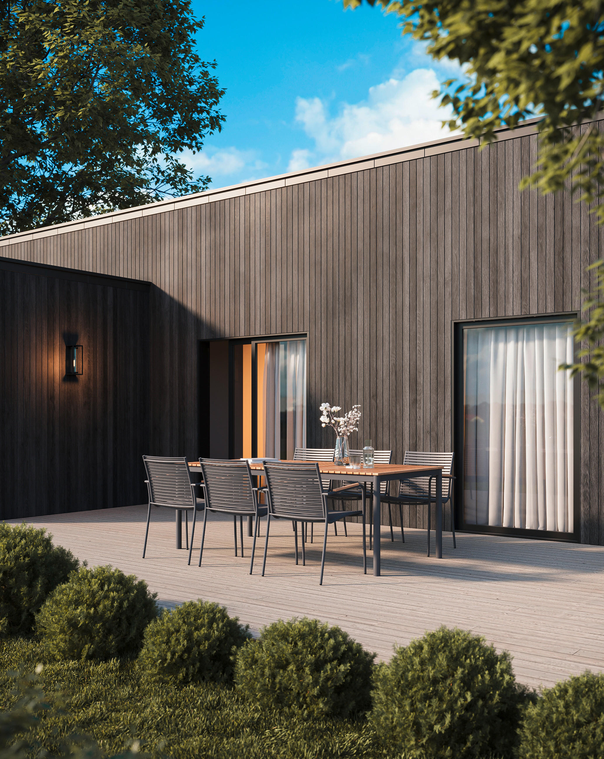 GARTENTISCH 209/100/74 cm - Anthrazit/Teakfarben, Natur, Holz/Metall (209/100/74cm) - Gardenson