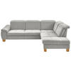ECKSOFA in Flachgewebe Weiss  - Wildeiche/Weiss, Natur, Holz/Textil (301/243cm) - Voleo
