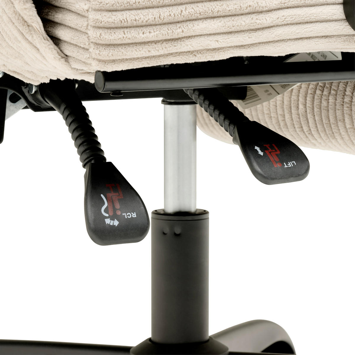 DREHSTUHL  in Cord Beige  - Beige/Schwarz, MODERN, Holz/Kunststoff (65/116/124/65cm) - MID.YOU