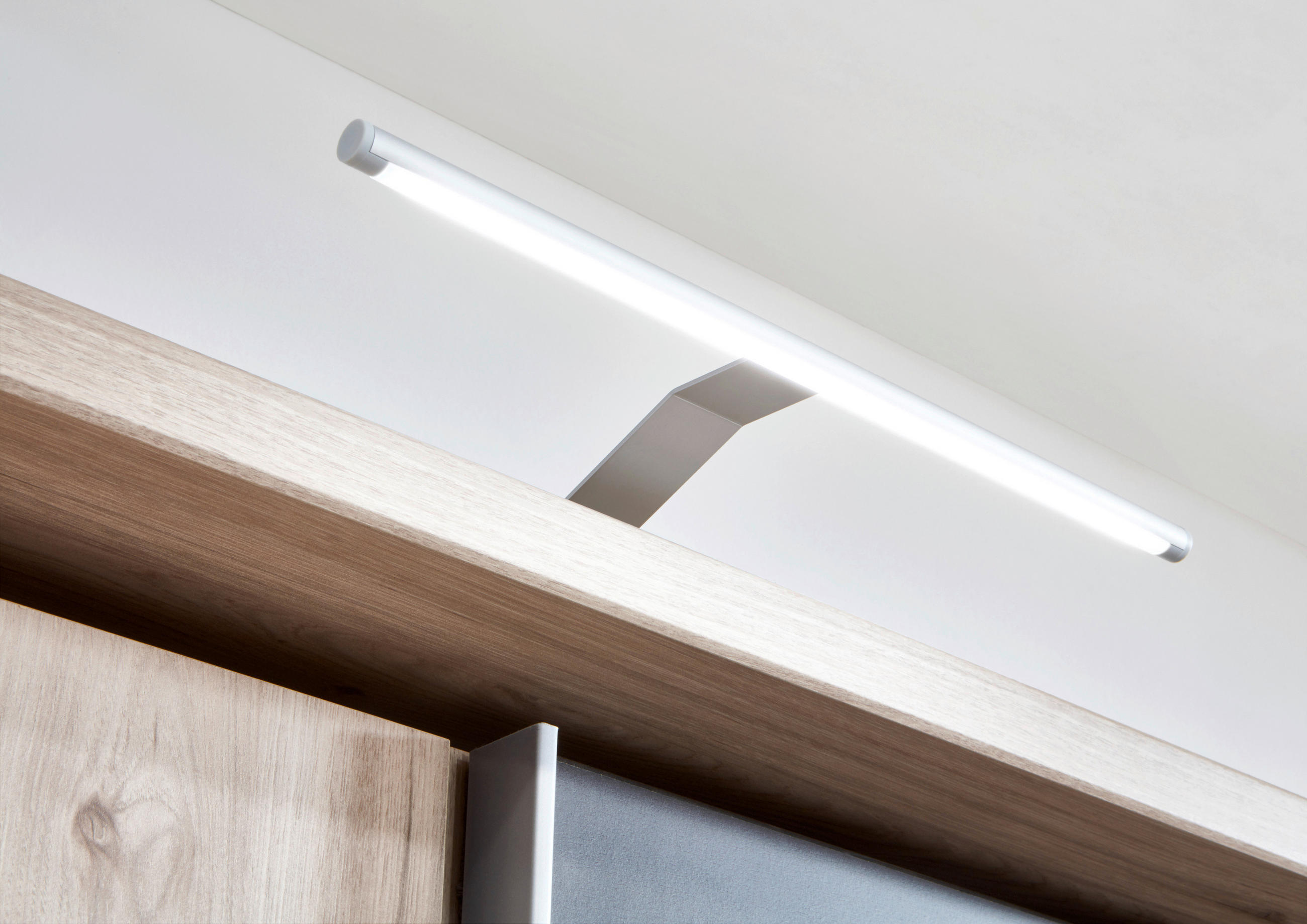 RÁÉPÍTHETŐ LÁMPA  - ezüstszínű, Basics, műanyag/fém (35/6/17cm) - Carryhome