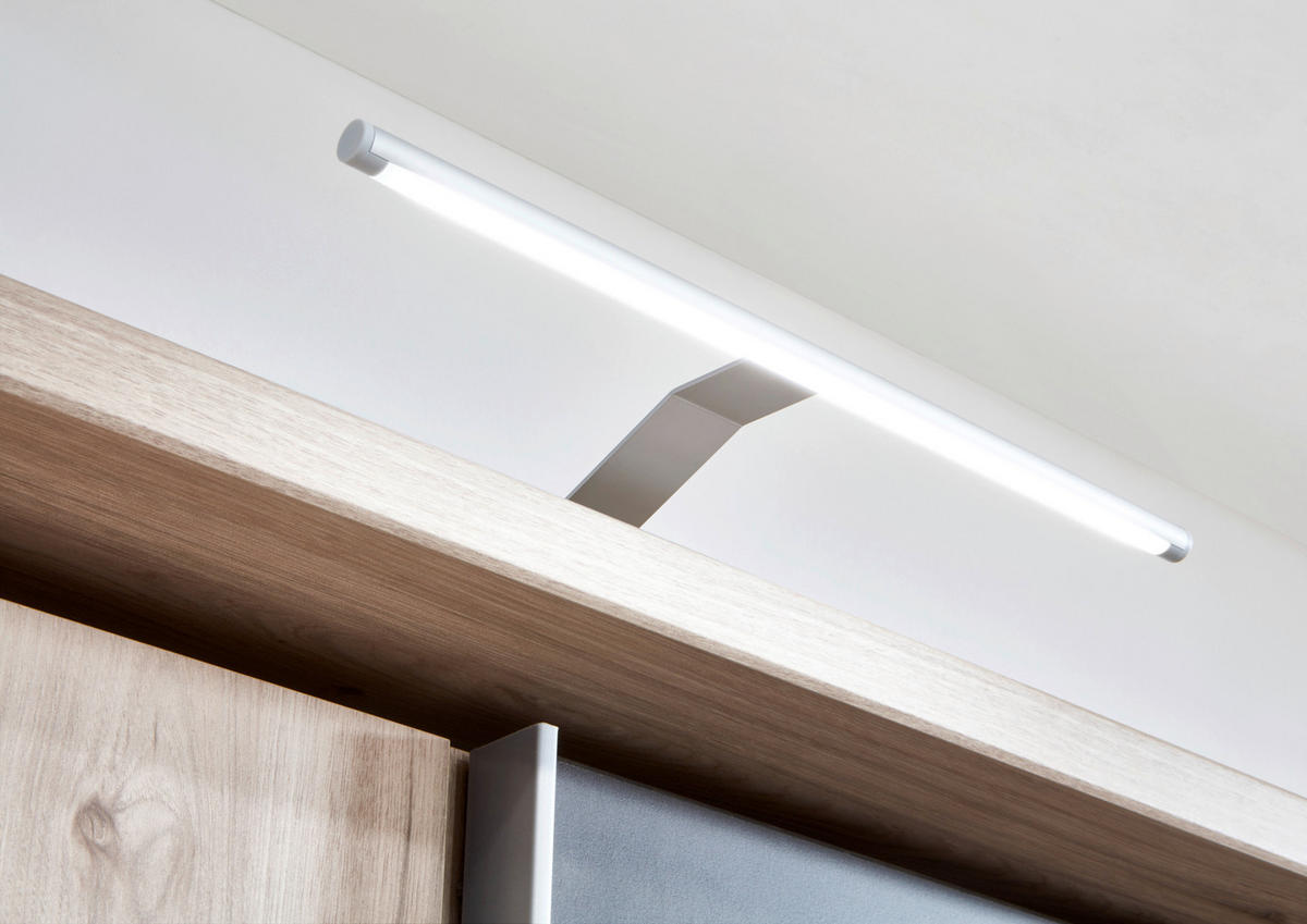 RÁÉPÍTHETŐ LÁMPA  - ezüstszínű, Basics, műanyag/fém (35/6/17cm) - Carryhome