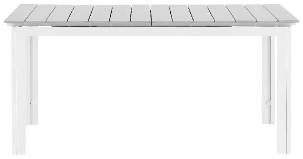 GARTENTISCH Metall Grau, Weiß rechteckig  - Weiß/Grau, KONVENTIONELL, Metall (160/100/75cm) - Gardenson