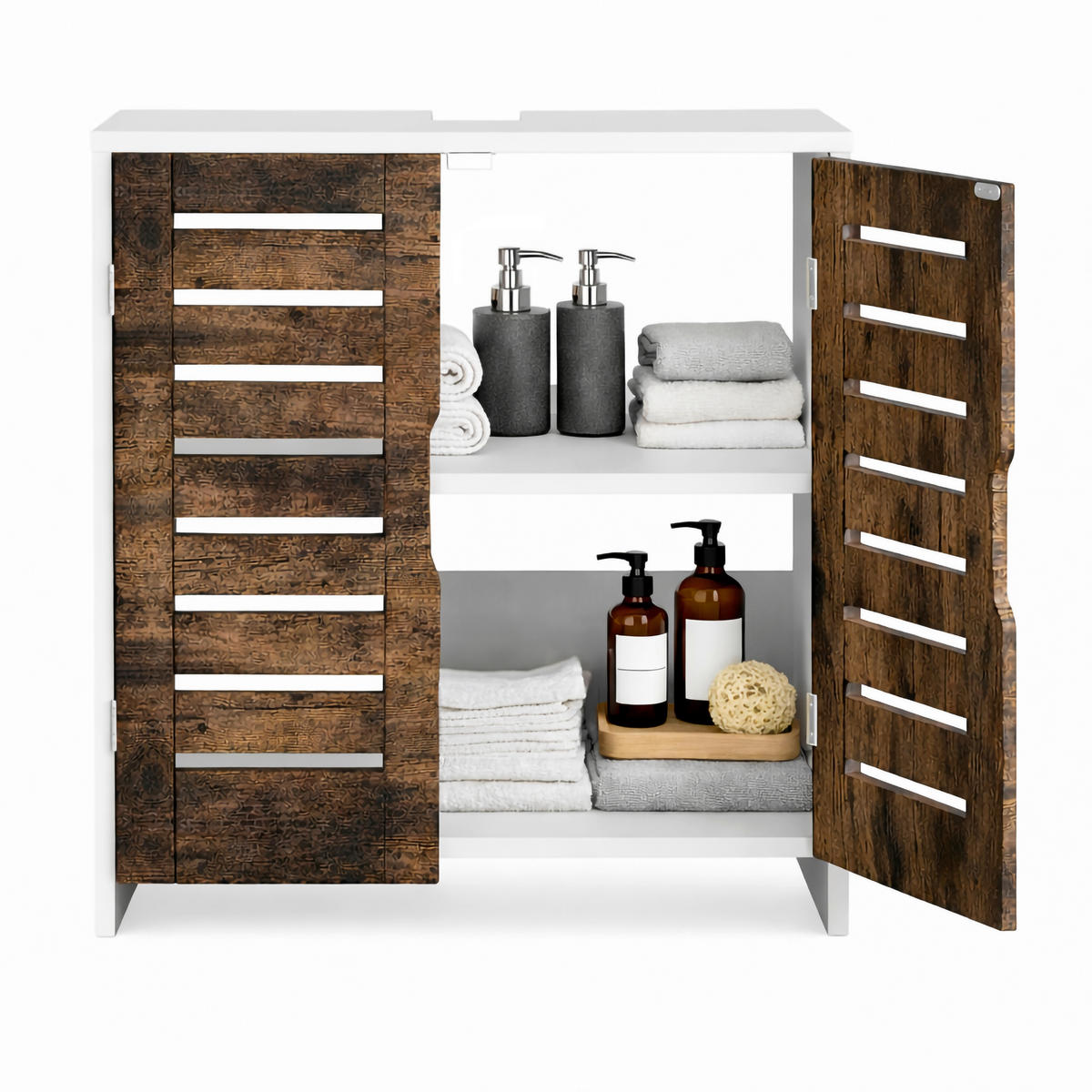 WASCHBECKENUNTERSCHRANK 60/60/29 cm  - Eichefarben/Weiß, Trend, Holzwerkstoff (60/60/29cm) - MID.YOU