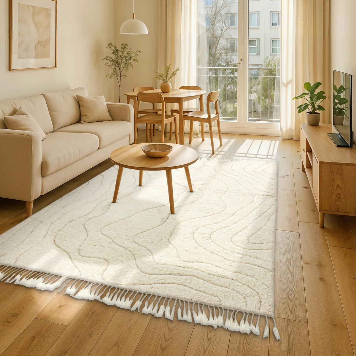 WEBTEPPICH 160/230 cm Liora Creme rechteckig  - Creme, Basics, Textil (160/230cm) - Schöner Wohnen