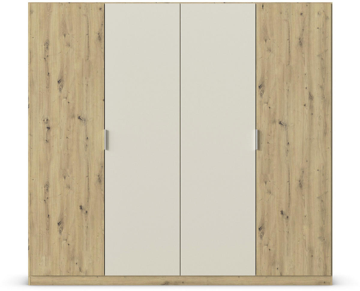 DREHTÜRENSCHRANK in Champagner, Eiche Artisan  - Champagner/Alufarben, Design, Holzwerkstoff/Metall (226/210/54cm) - Boxxx